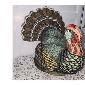 NWT John Derian for Target Beaded Turkey Decorative Pillow